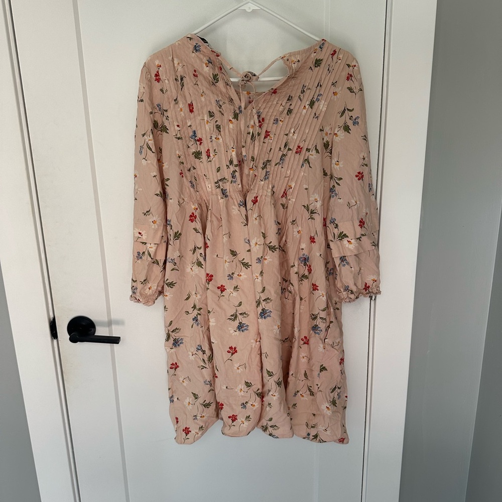 Madewell XL Floral Dress - Cream with Red and Blue - Picture 3 of 3